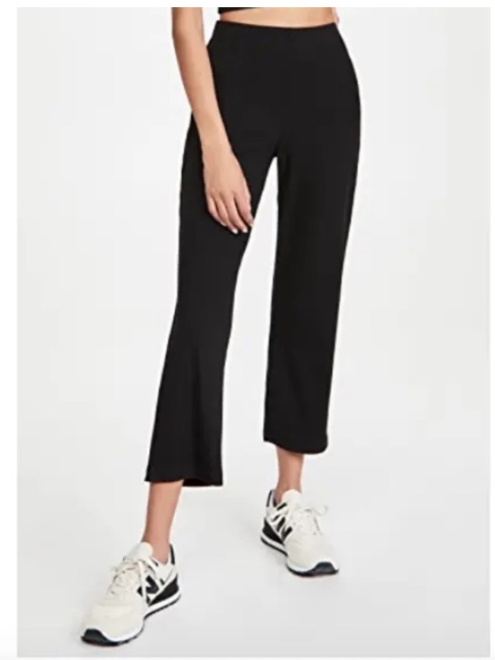 Reformation || Morrow Ribbed Crop Stretch Tencel Pants Black Small‎